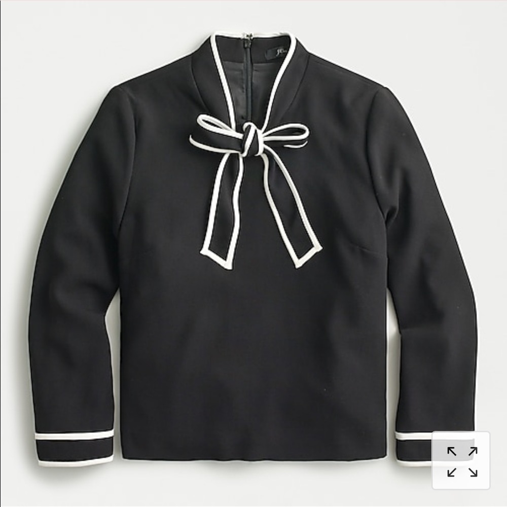 J. Crew Tie Neck Blouse in 365 Crepe